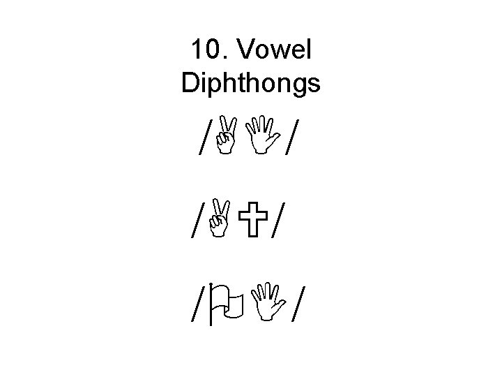 10. Vowel Diphthongs / / / 