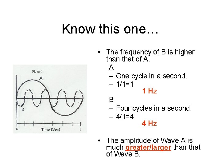 Know this one… • The frequency of B is higher than that of A.