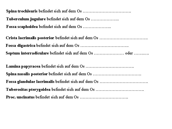 Spina trochlearis befindet sich auf dem Os ………………. Tuberculum jugulare befindet sich auf dem