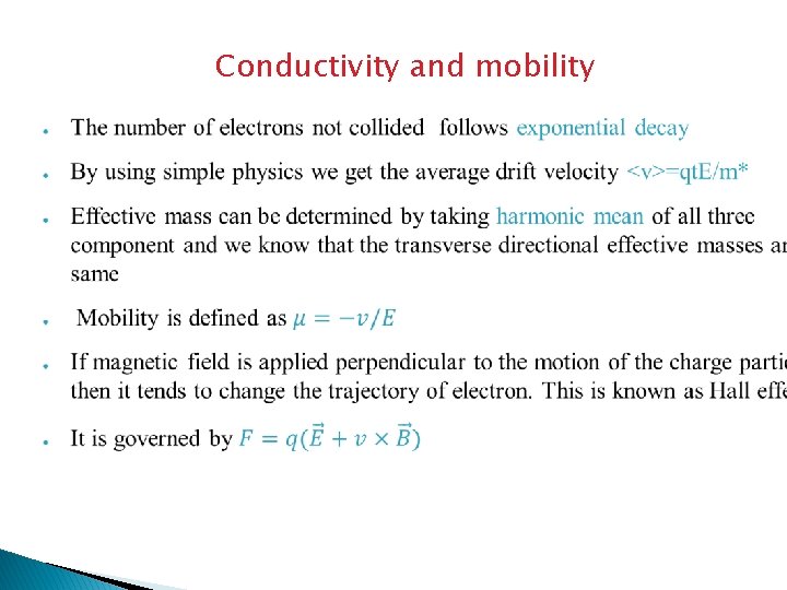Conductivity and mobility 