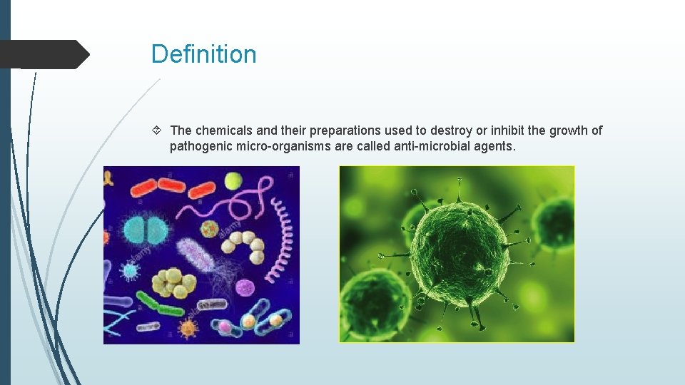 Definition The chemicals and their preparations used to destroy or inhibit the growth of