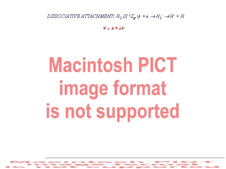 DISSOCIATIVE ATTACHMENT: H 2 (X 1 g, ) + e H 2 - H-