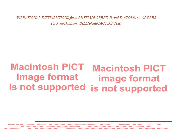 VIBRATIONAL DISTRIBUTIONS from PHYSIADSORBED H and D ATOMS on COPPER (E-R mechanism, BILLING&CACCIATORE) 