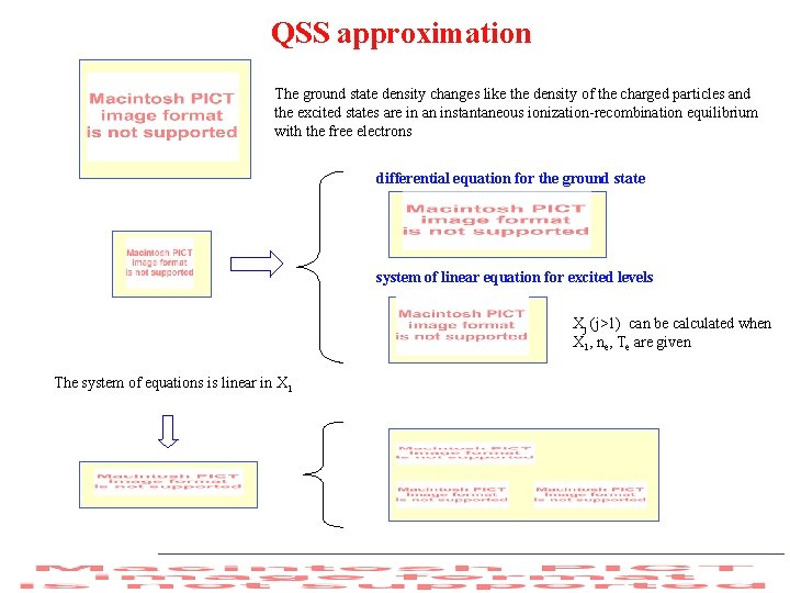 QSS approximation The ground state density changes like the density of the charged particles