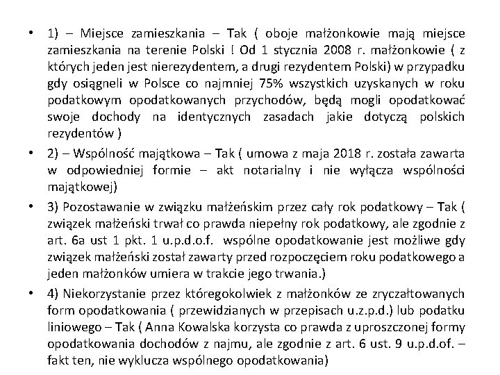  • 1) – Miejsce zamieszkania – Tak ( oboje małżonkowie mają miejsce zamieszkania