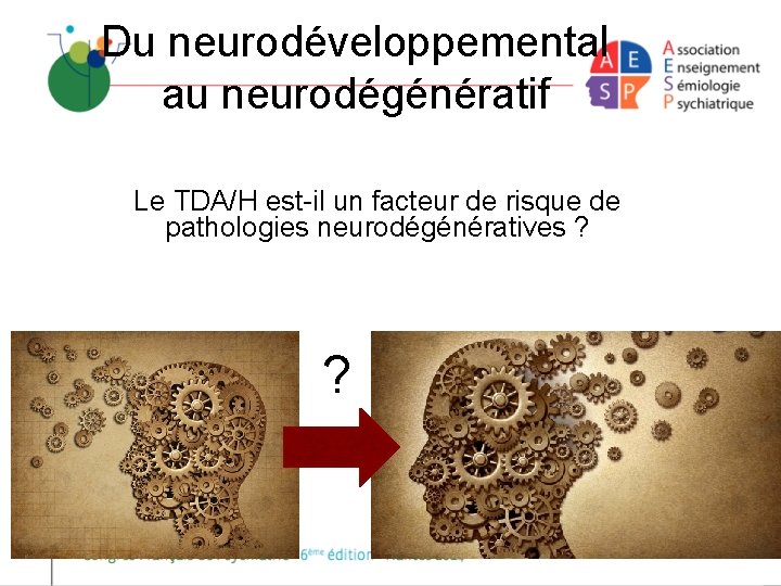 Du neurodéveloppemental au neurodégénératif Le TDA/H est-il un facteur de risque de pathologies neurodégénératives