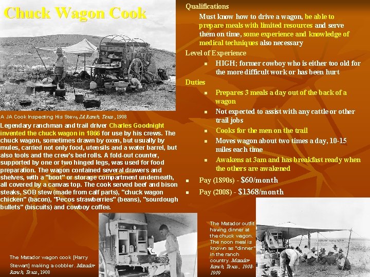 Chuck Wagon Cook A JA Cook Inspecting His Stew, JA Ranch, Texas, 1908 Legendary