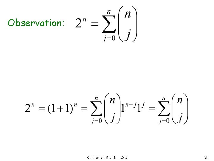 Observation: Konstantin Busch - LSU 50 