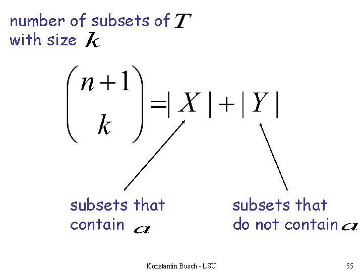 number of subsets of with size subsets that contain Konstantin Busch - LSU subsets