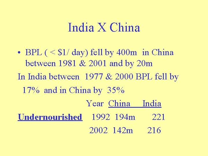 India X China • BPL ( < $1/ day) fell by 400 m in