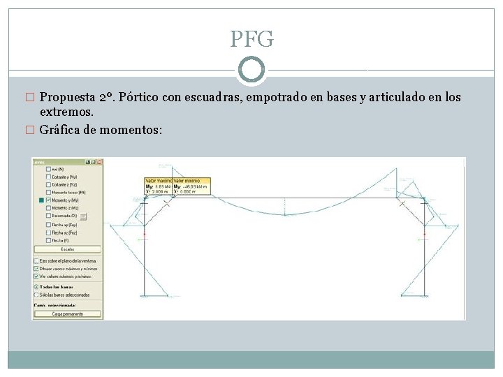 PFG � Propuesta 2º. Pórtico con escuadras, empotrado en bases y articulado en los