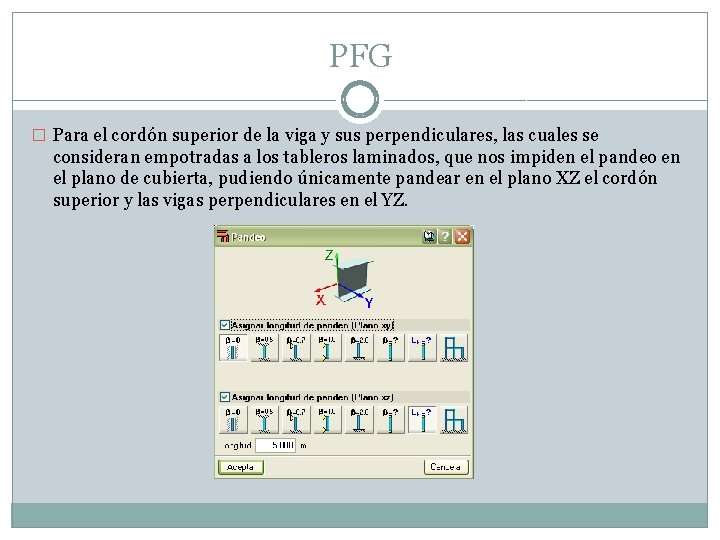 PFG � Para el cordón superior de la viga y sus perpendiculares, las cuales