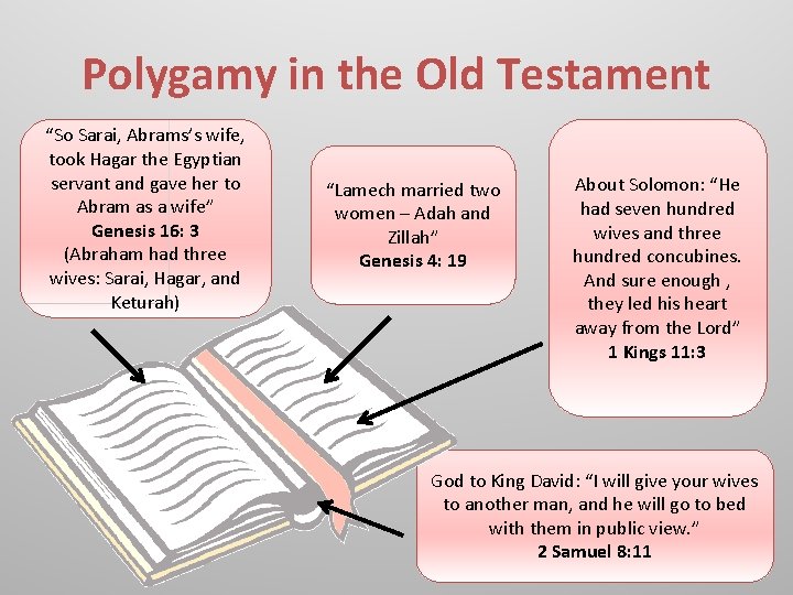 Polygamy in the Old Testament “So Sarai, Abrams’s wife, took Hagar the Egyptian servant