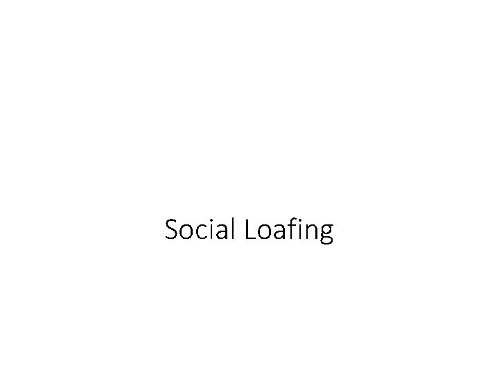 Social Loafing 
