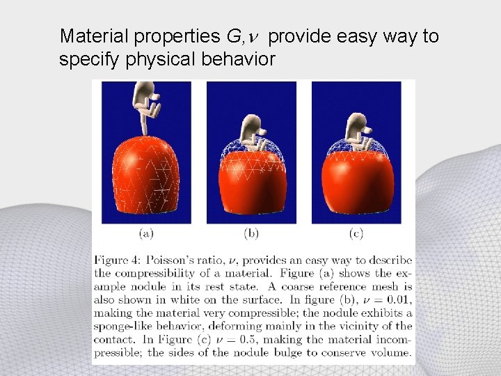 Material properties G, n provide easy way to specify physical behavior 