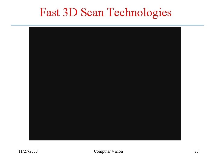 Fast 3 D Scan Technologies 11/27/2020 Computer Vision 20 