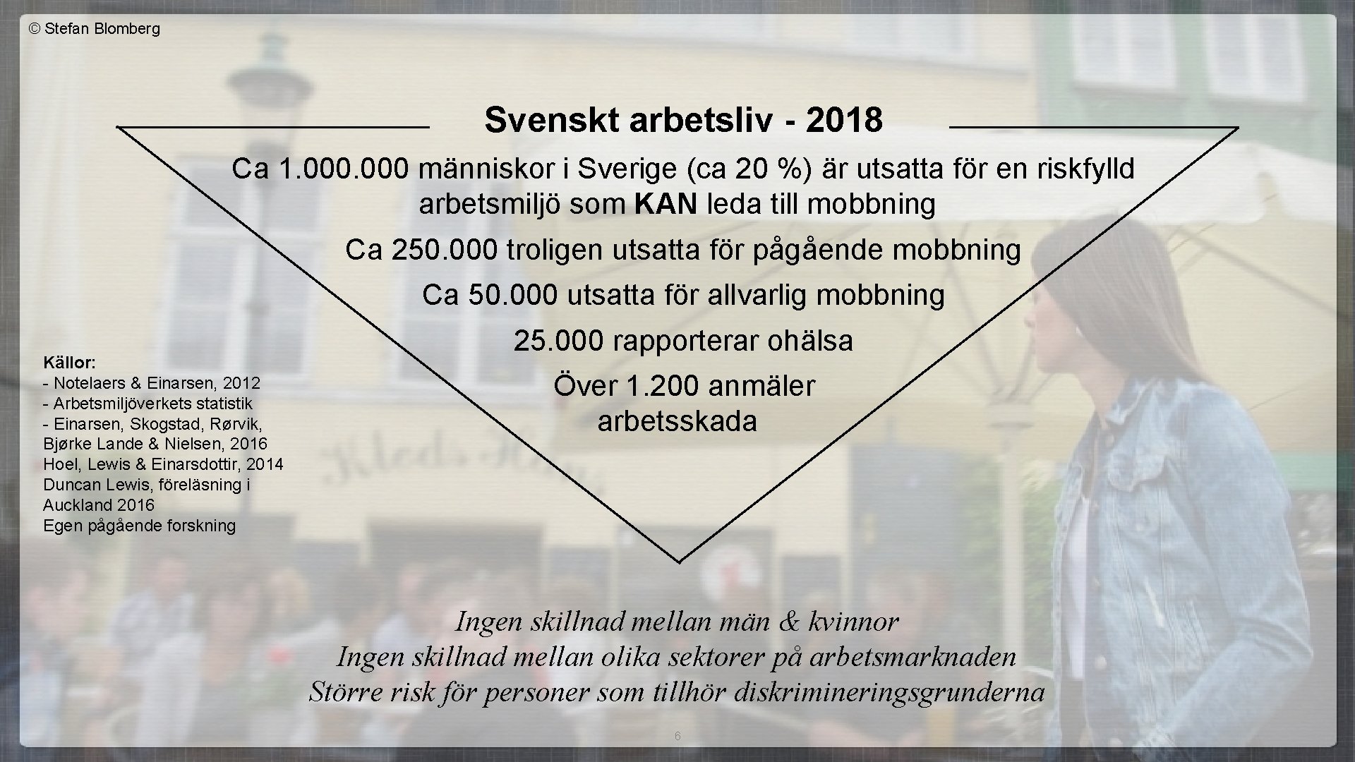 © Stefan Blomberg Svenskt arbetsliv - 2018 Ca 1. 000 människor i Sverige (ca