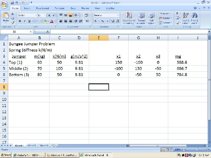 EXCEL MATRICES – EXAMPLE 