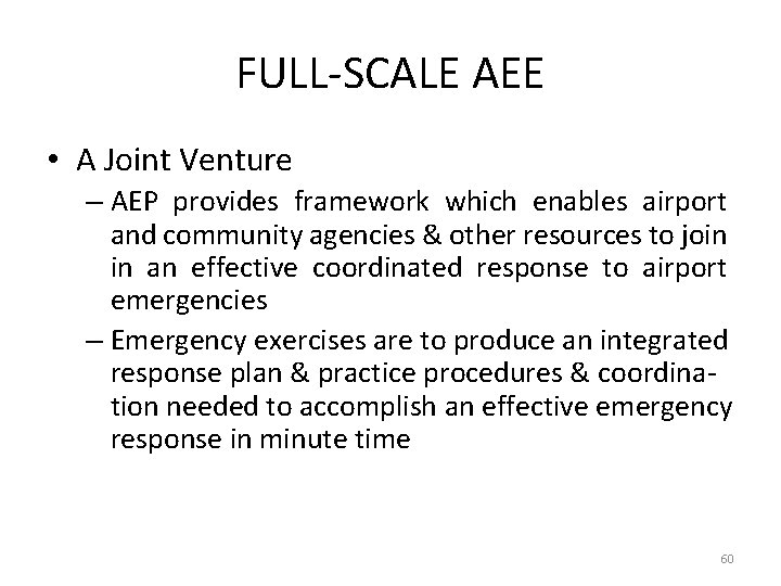 FULL-SCALE AEE • A Joint Venture – AEP provides framework which enables airport and