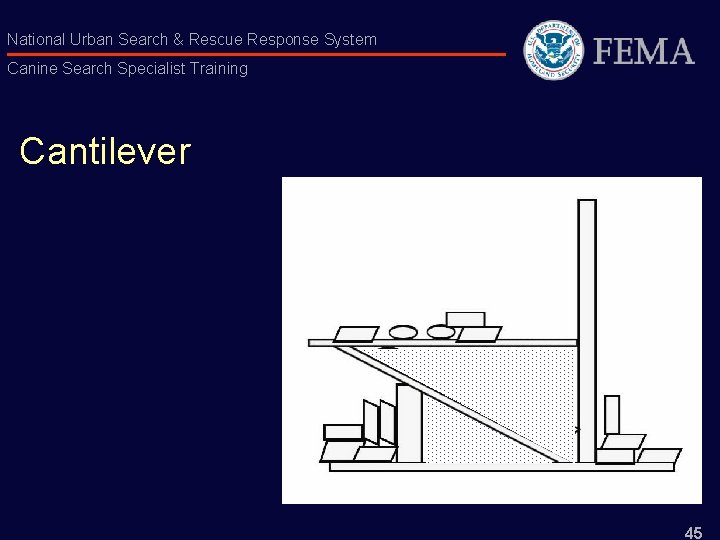 National Urban Search & Rescue Response System Canine Search Specialist Training Cantilever 45 