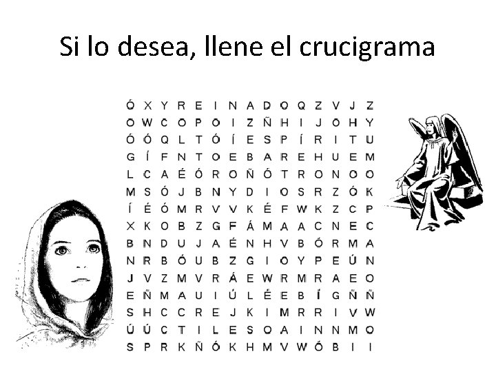 Si lo desea, llene el crucigrama 