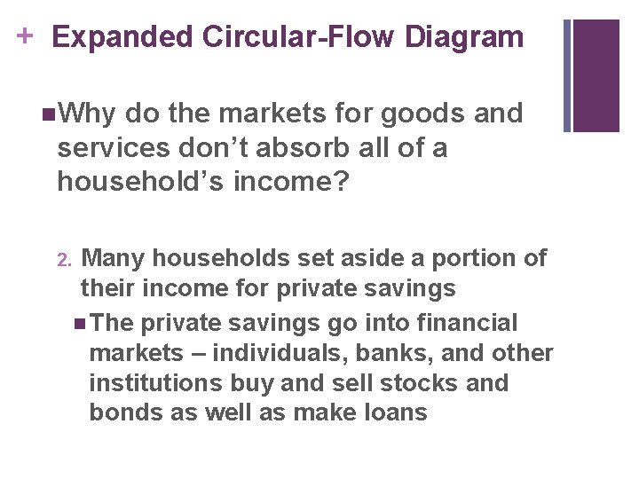 + Expanded Circular-Flow Diagram n. Why do the markets for goods and services don’t