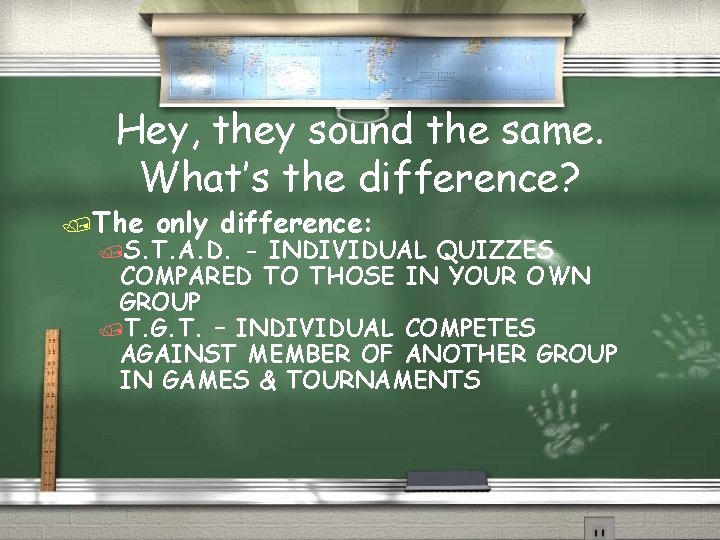 Hey, they sound the same. What’s the difference? /The only difference: /S. T. A.