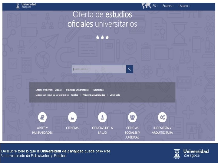 Descubre todo lo que la Universidad de Zaragoza puede ofrecerte Vicerrectorado de Estudiantes y