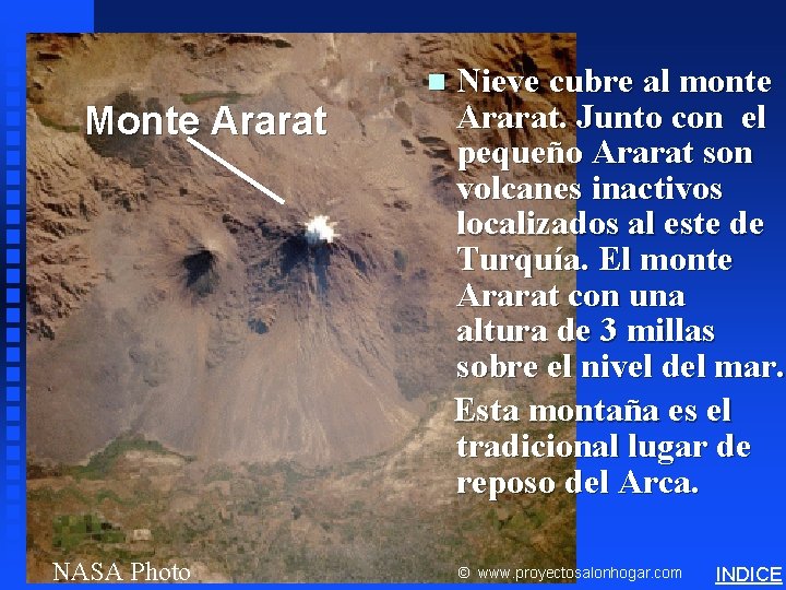 Click. Ararat to add Monte NASA Photo n title Nieve cubre al monte Ararat.