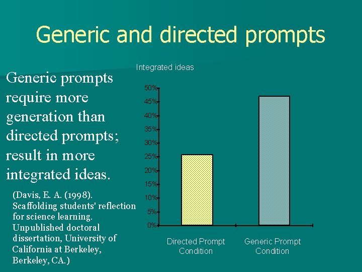 Generic and directed prompts Generic prompts require more generation than directed prompts; result in