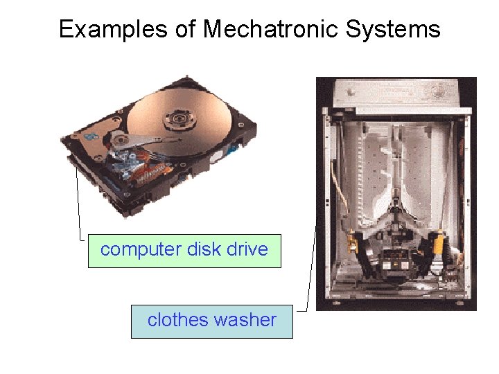 Examples of Mechatronic Systems computer disk drive clothes washer 