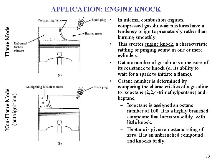 APPLICATION: ENGINE KNOCK Flame Mode • • • Non-Flame Mode (autoignition) • In internal
