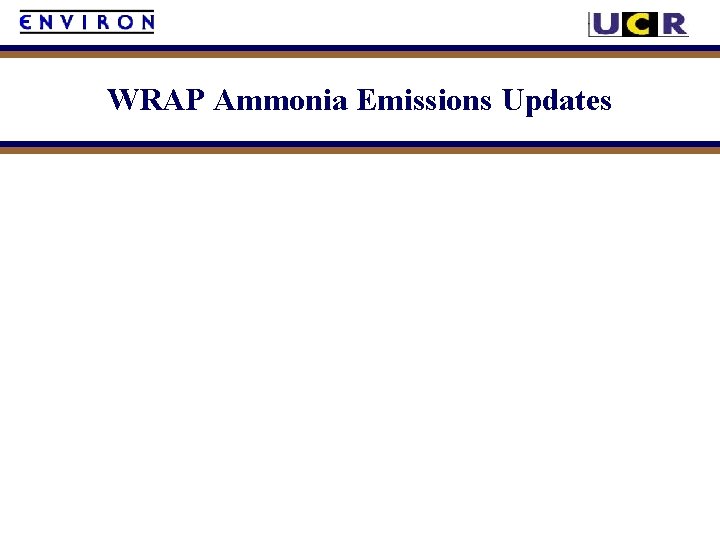 WRAP Ammonia Emissions Updates 