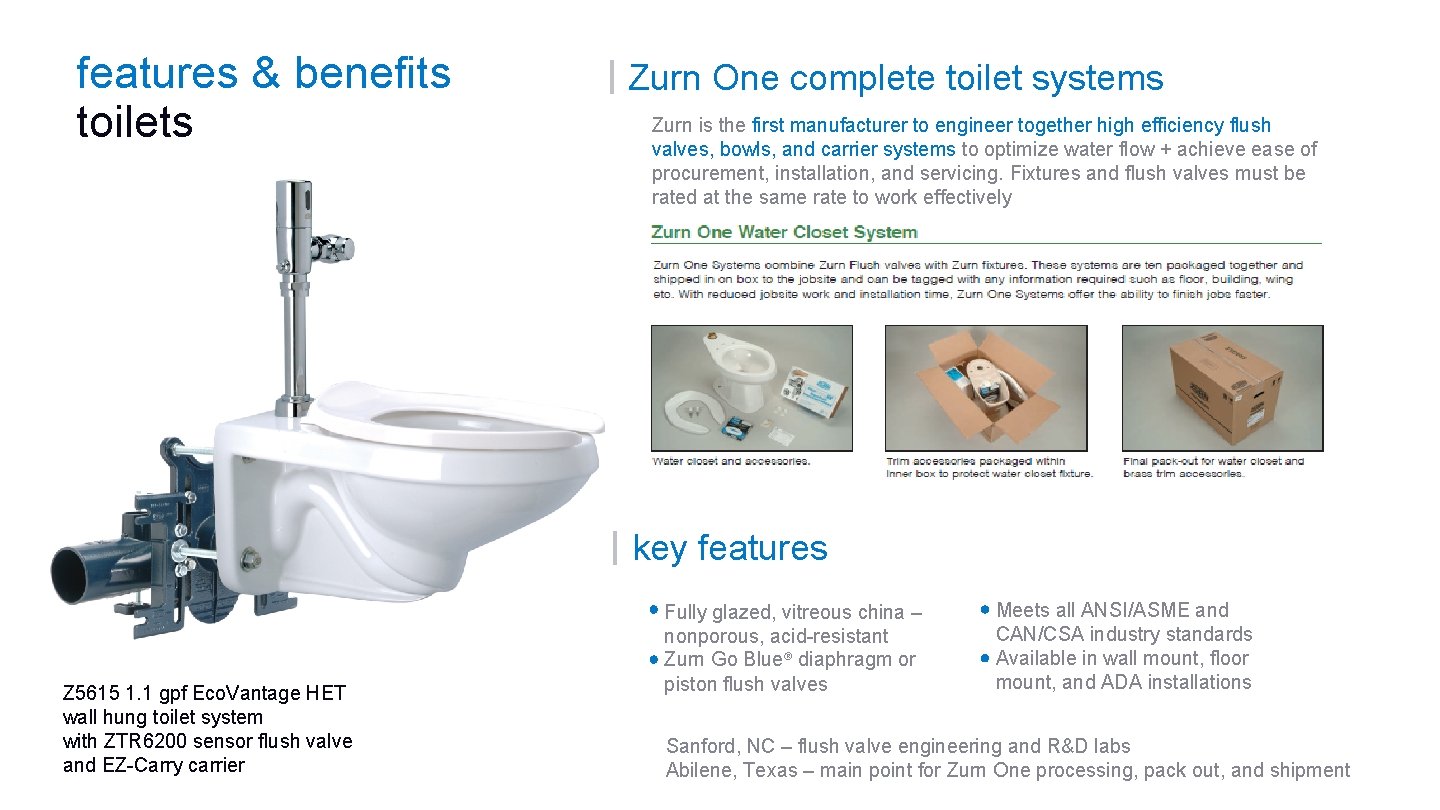 features & benefits toilets Zurn One complete toilet systems Zurn is the first manufacturer
