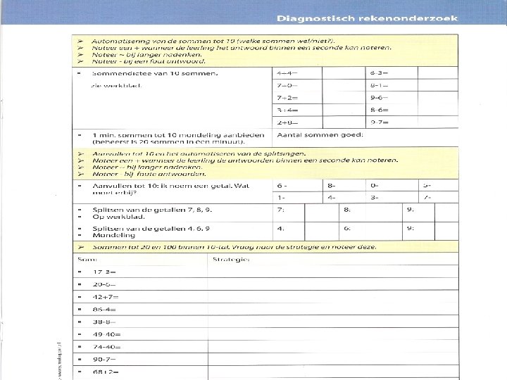 Diagnostische toets Rekensprint 