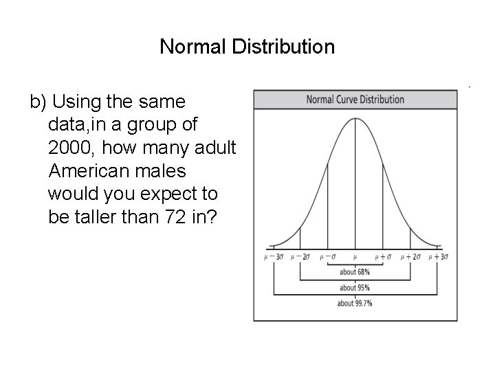 Normal Distribution b) Using the same data, in a group of 2000, how many