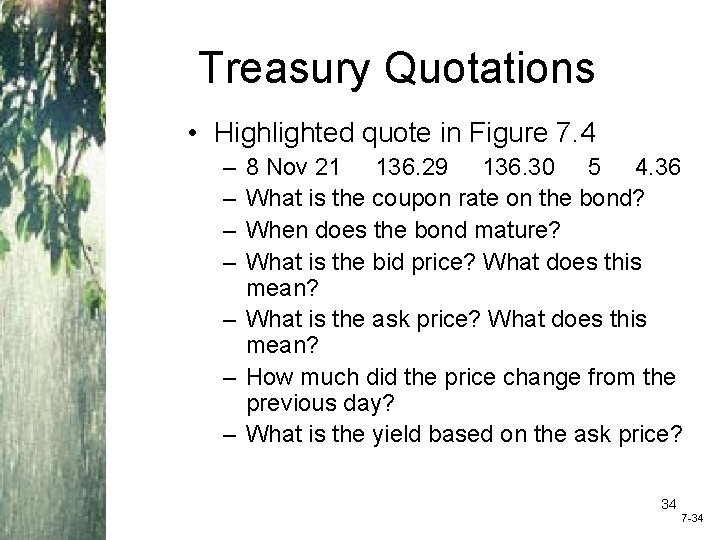 Treasury Quotations • Highlighted quote in Figure 7. 4 – – 8 Nov 21