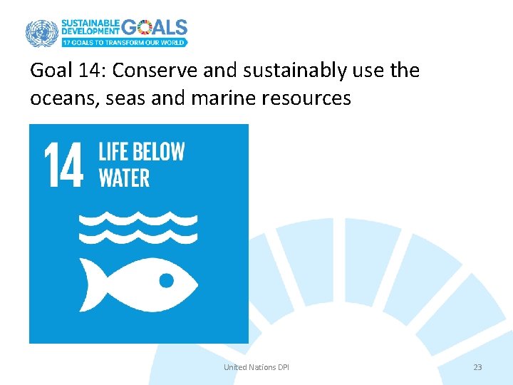 Goal 14: Conserve and sustainably use the oceans, seas and marine resources United Nations