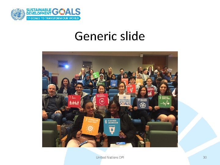 Generic slide United Nations DPI 30 