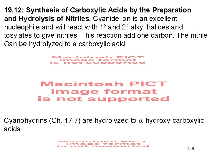 19. 12: Synthesis of Carboxylic Acids by the Preparation and Hydrolysis of Nitriles. Cyanide