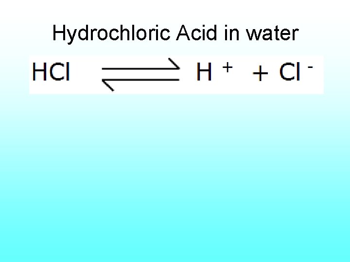 Hydrochloric Acid in water 