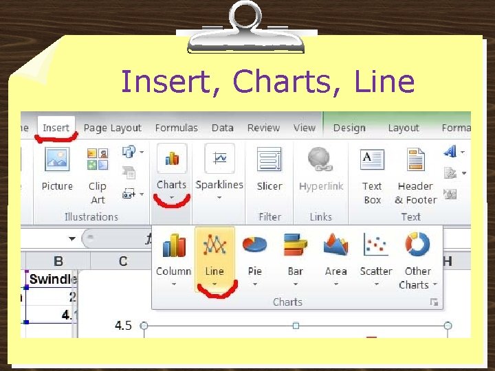 Insert, Charts, Line 