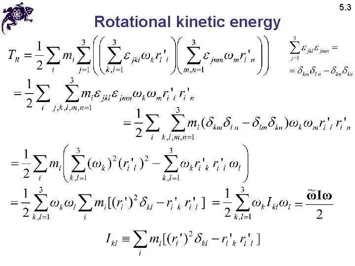 5. 3 Rotational kinetic energy 
