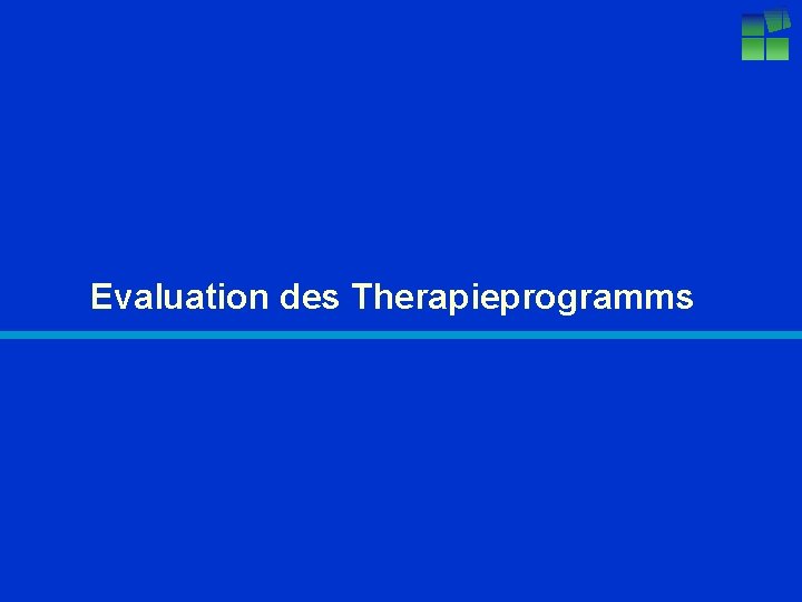 Evaluation des Therapieprogramms 