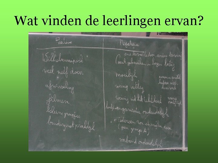 Wat vinden de leerlingen ervan? 