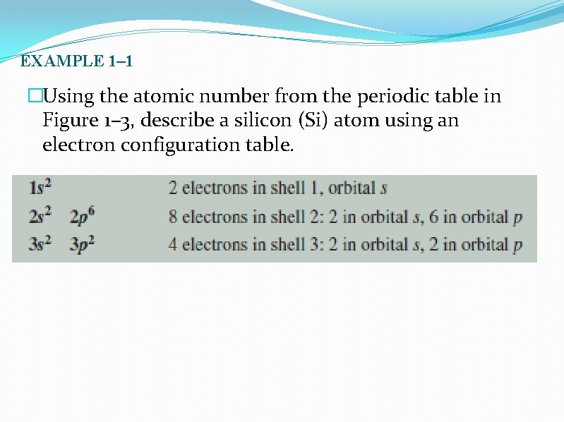 EXAMPLE 1– 1 �Using the atomic number from the periodic table in Figure 1–