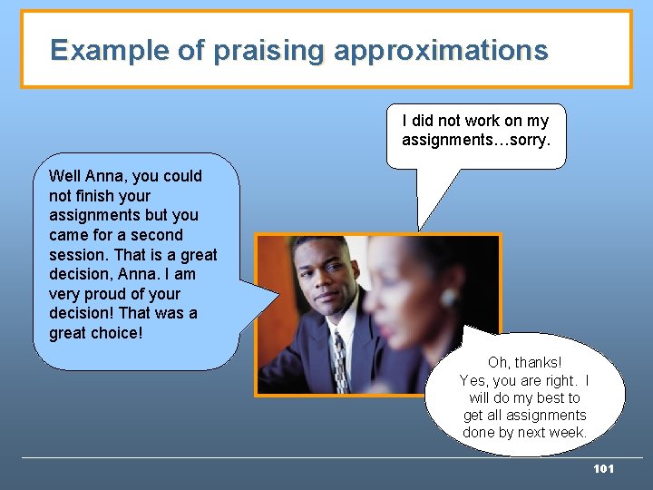 Example of praising approximations I did not work on my assignments…sorry. Well Anna, you