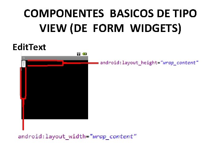 COMPONENTES BASICOS DE TIPO VIEW (DE FORM WIDGETS) Edit. Text 