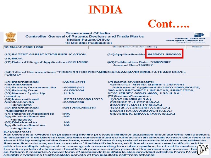 INDIA Cont…. . 