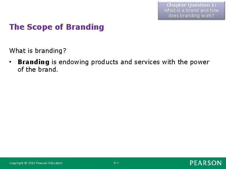 Chapter Question 1: What is a brand how does branding work? The Scope of